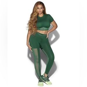 Beyoncé Ivy Park X Adidas Mesh Leggings Green Like New